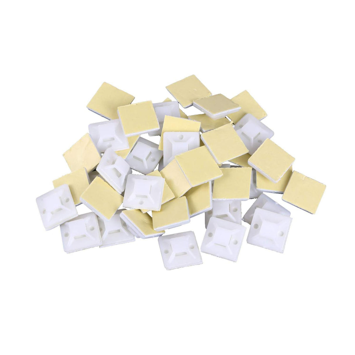 100 Pcs 3M Back-Glue Self Adhesive White Strong Cable Zip Tie Mounts