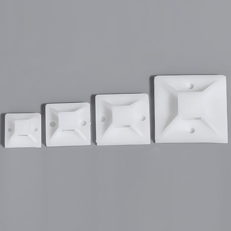 100 Pcs 3M Back-Glue Self Adhesive White Strong Cable Zip Tie Mounts