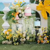 Set of 3 Clear Acrylic Cylinder Pedestal Stands Cake Dessert Table Display