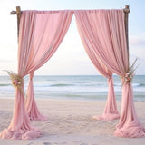 Chiffon Ceiling Drapery With Rod Pocket 5ftx13ft Bean Paste Pink