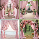 Chiffon Ceiling Drapery With Rod Pocket 5ftx13ft Bean Paste Pink