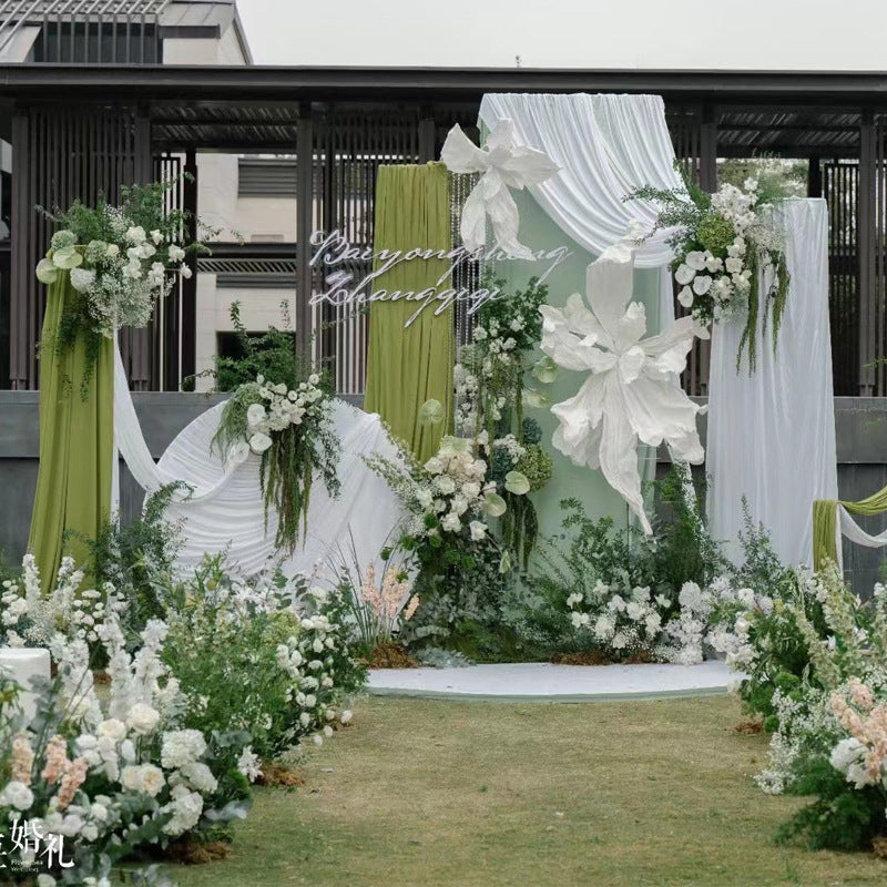 Chiffon Ceiling Drapery With Rod Pocket 5ftx32ft White