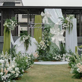 Chiffon Ceiling Drapery With Rod Pocket 5ftx32ft White