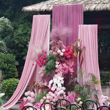 Chiffon Ceiling Drapery With Rod Pocket 5ftx13ft Pink