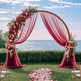 Chiffon Ceiling Drapery With Rod Pocket 5ftx13ft Burgundy