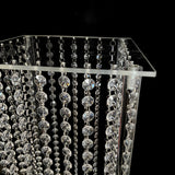 Acrylic Flower Pedestal Vase Pillar Stand Clear with Crystal Beads 39"
