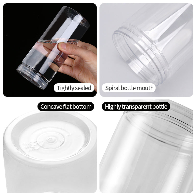 6 Pack 49oz Clear Plastic Jars Wide-mouth Storage Containers 4"x8"