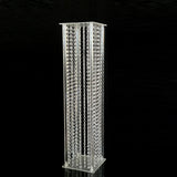 Acrylic Flower Pedestal Vase Pillar Stand Clear with Crystal Beads 39"