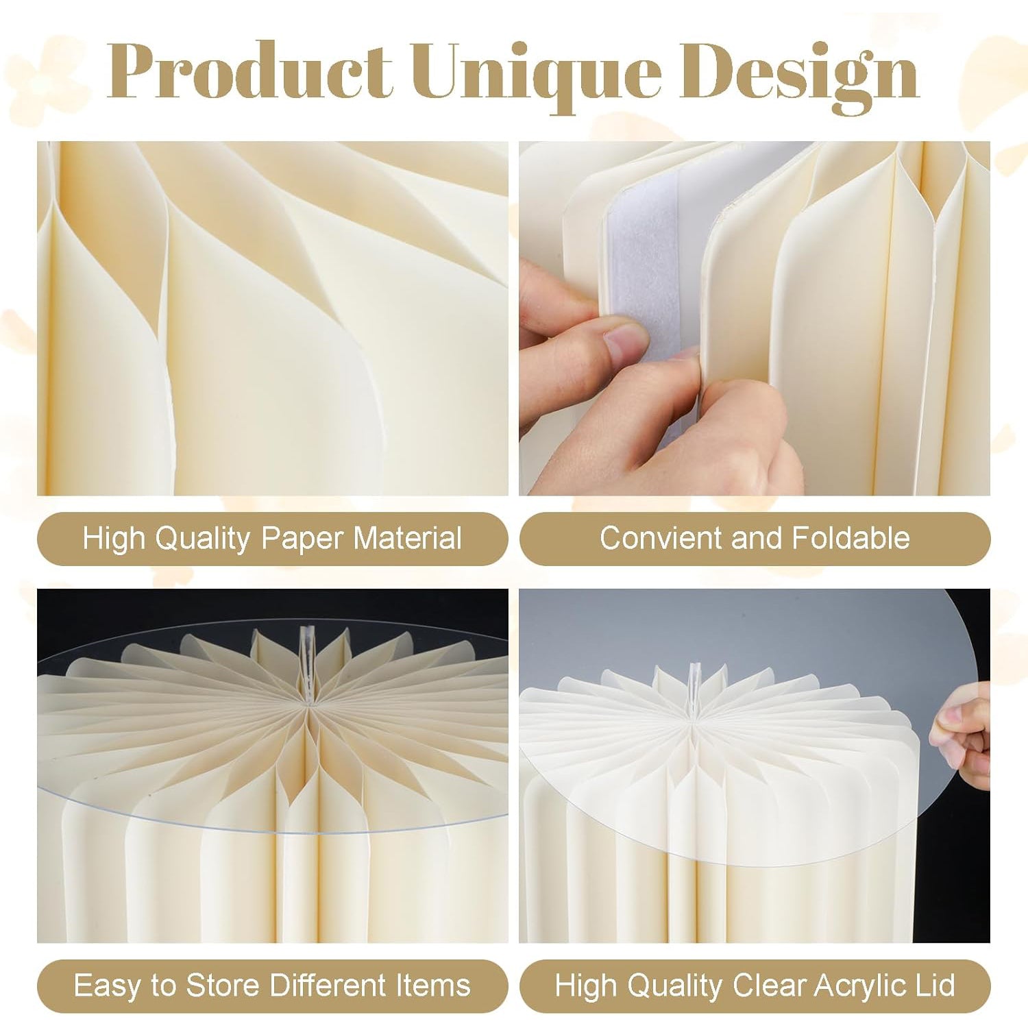 Set of 5 White Foldable Roman Paper Pillars for Parties 8” 16“ 24“ 32” 40”