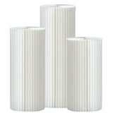 Set of 3 White Foldable Roman Paper Pillars for Parties 24“ 32” 40"