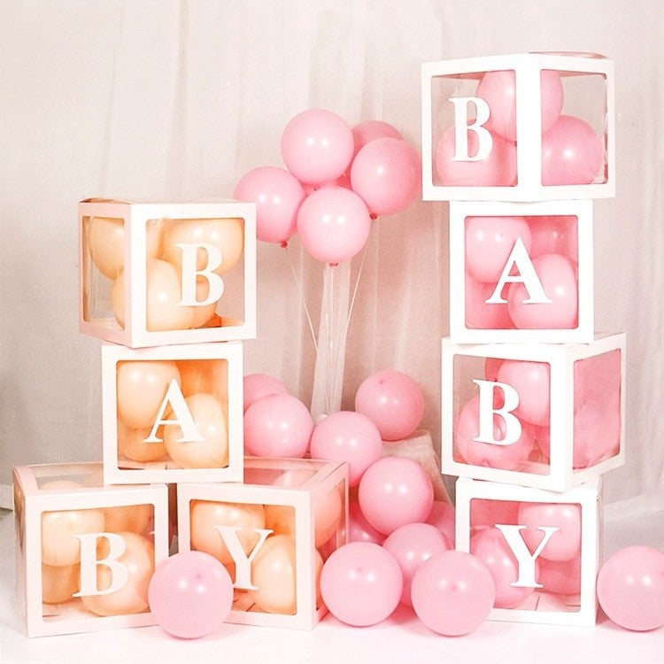 1 Set Transparent DIY Balloon Boxes 12" White