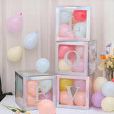 1 Set Transparent DIY Balloon Boxes 12" Colorful Silver