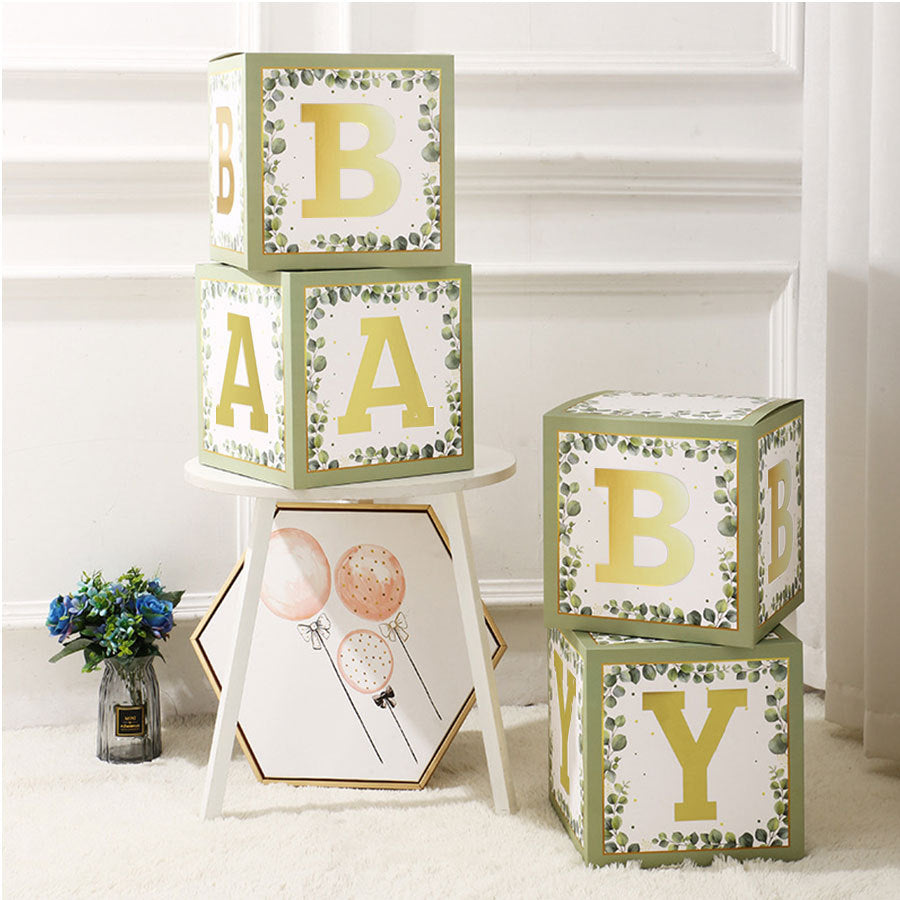 1 Set DIY Balloon Boxes 12" Gold Olive Green
