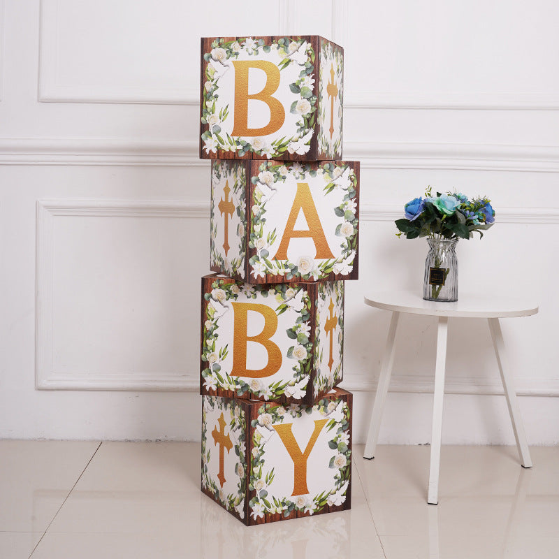1 Set DIY Balloon Boxes 12" God Bless
