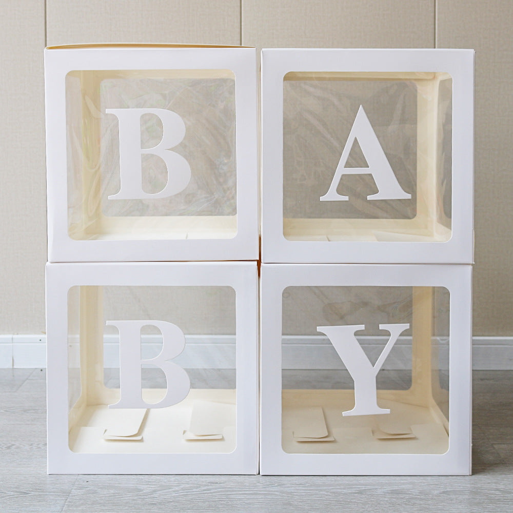 1 Set Transparent DIY Balloon Boxes 12" White