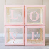 1 Set Transparent DIY Balloon Boxes 12" Pink