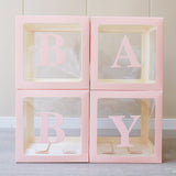 1 Set Transparent DIY Balloon Boxes 12" Pink