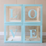 1 Set Transparent DIY Balloon Boxes 12" Blue