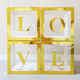 1 Set Transparent DIY Balloon Boxes 12" Gold