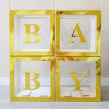 1 Set Transparent DIY Balloon Boxes 12" Gold