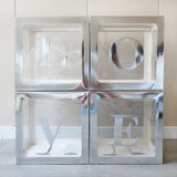 1 Set Transparent DIY Balloon Boxes 12" Silver