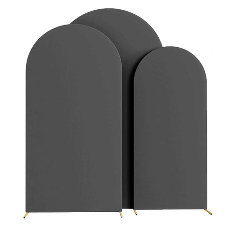 Dark Gray Polyester Wedding Arch Cover