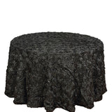 Satin Round Tablecloth 130" Dark Gray