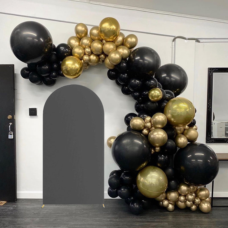 Dark Gray Polyester Wedding Arch Cover