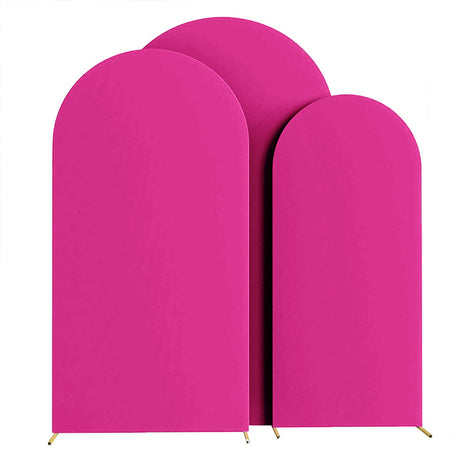 Dark Pink Polyester Wedding Arch Cover