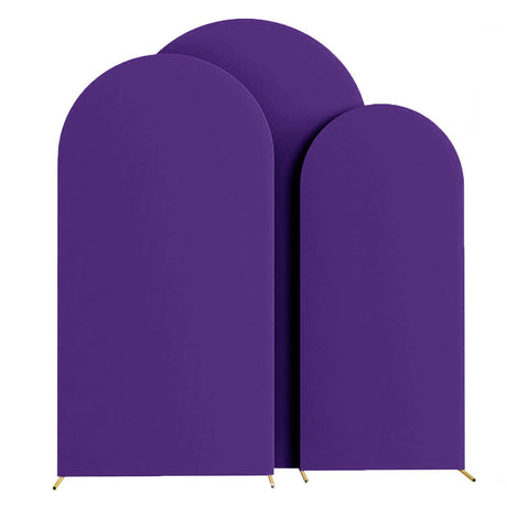 Dark Purple Polyester Wedding Arch Cover