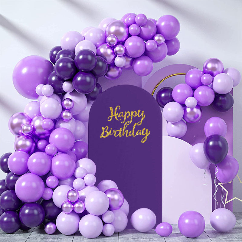 Dark Purple Polyester Wedding Arch Cover