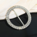 20 Pc Diamond Circle Chair Sash Band Buckle Pin 2.5" Silver