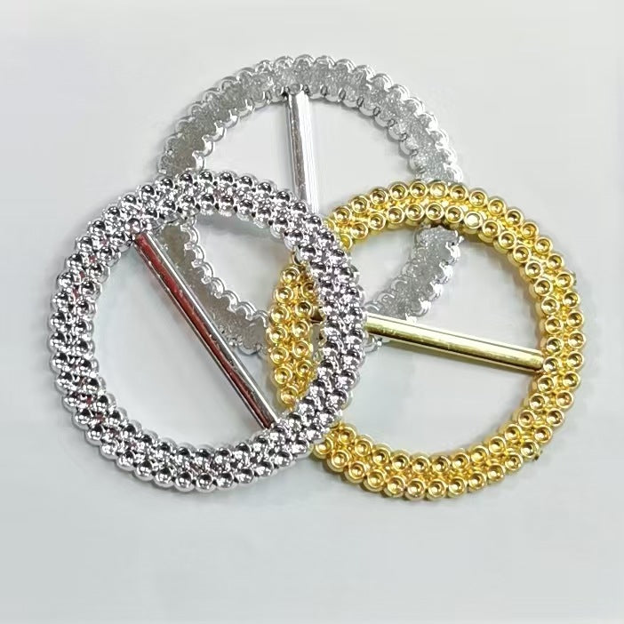 20 Pc Diamond Circle Chair Sash Band Buckle Pin 2.5" Silver