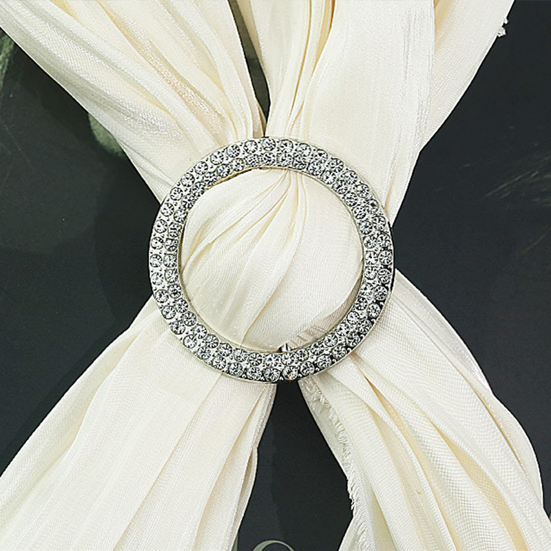 20 Pc Diamond Circle Chair Sash Band Buckle Pin 2.5" Silver