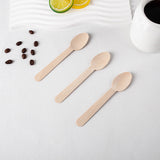 100 Pc Birchwood Spoons 6" Natural Disposable Wooden Cutlery