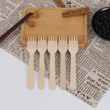 100 Pc Birchwood Forks 6" Natural Disposable Wooden Cutlery