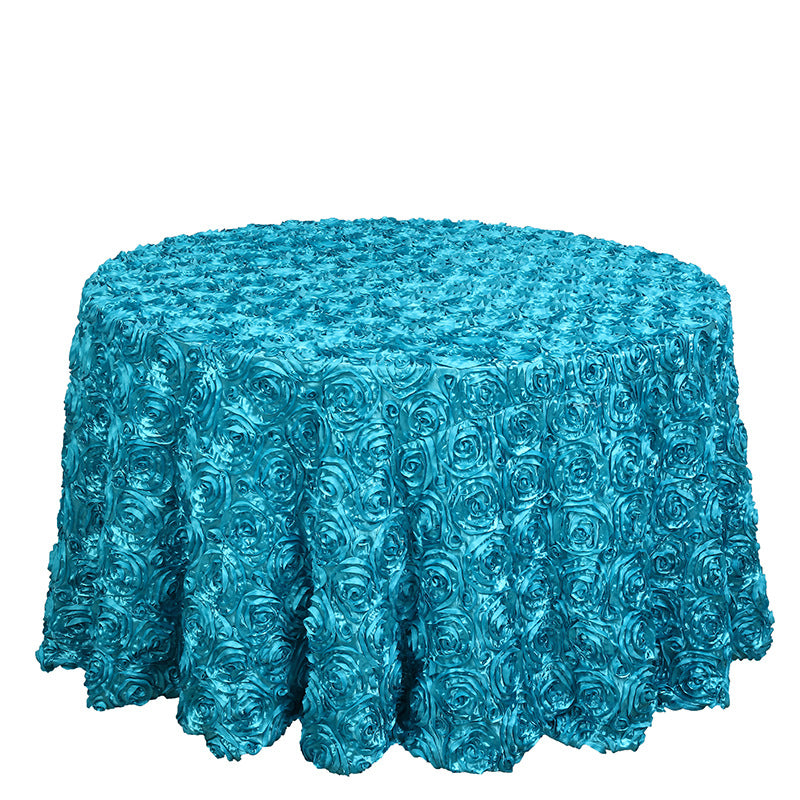 Satin Round Tablecloth 130" Emerald