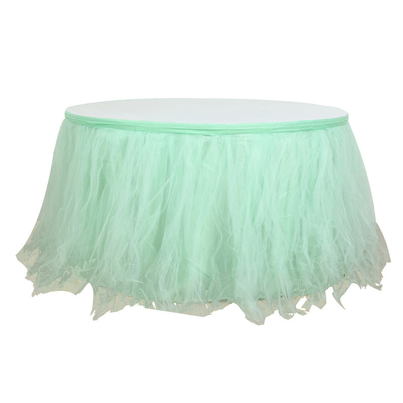 Tulle Table Skirt 17ft Emerald Green