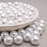 120 Pc Faux Pearl Craft Beads 20mm White with Holes