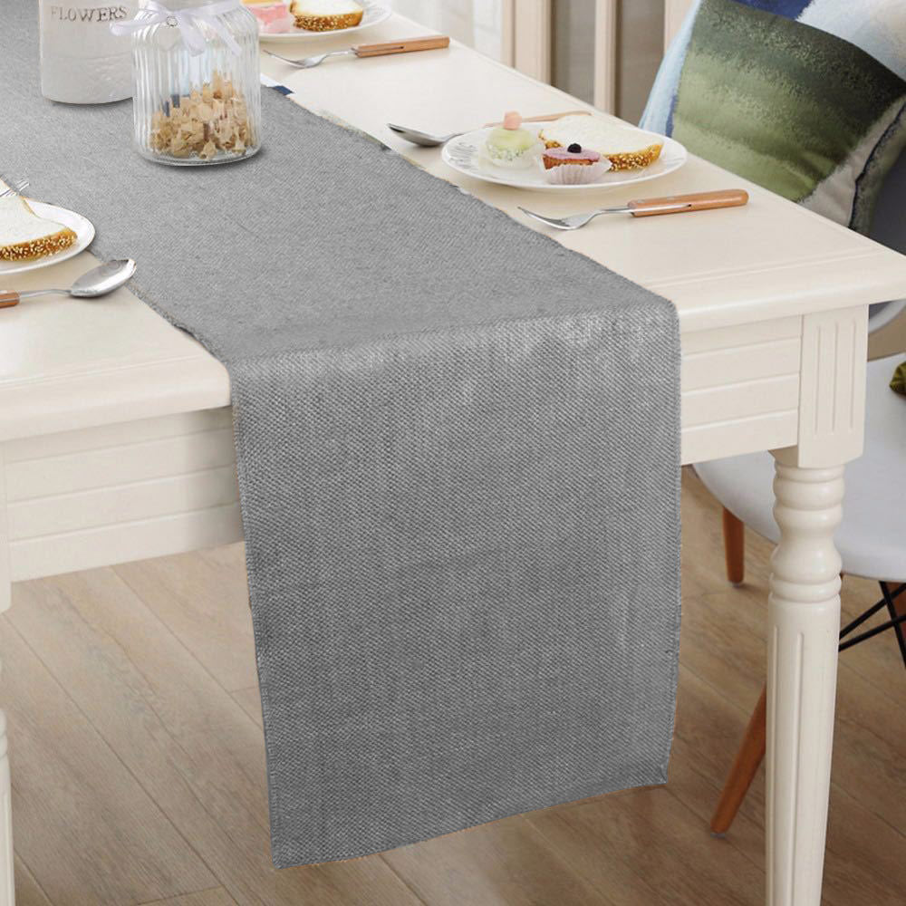 Linen Table Runner 12"x108" Slate Gray