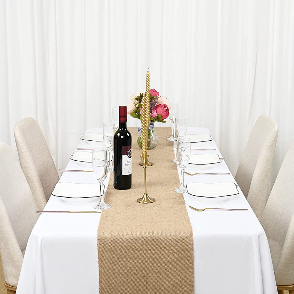 Linen Table Runner 12"x108" Light Gray