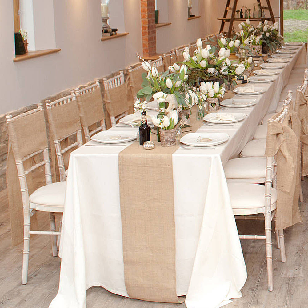 Linen Table Runner 12"x108" Light Gray