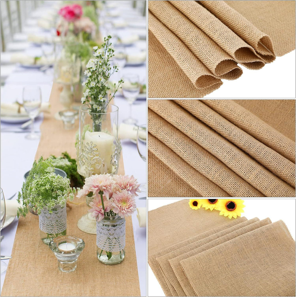 Linen Table Runner 12"x108" Light Gray