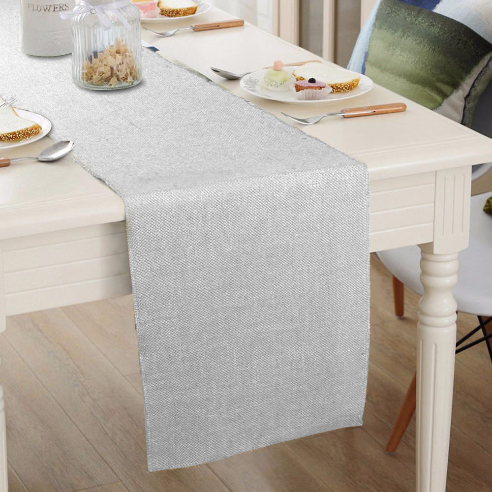 Linen Table Runner 12"x108" Light Gray