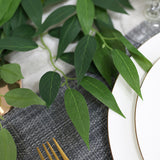 Green Real Touch Artificial Willow Leaf Garland, Flexible Vine 5ft
