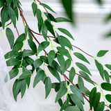 Green Real Touch Artificial Willow Leaf Garland, Flexible Vine 5ft