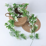 White / Green Artificial Eucalyptus Leaf Table Garland, Real Touch Hanging Greenery Vine 6ft