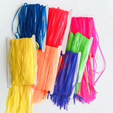 4 Pack Maca Foil Fringe Curtain Party Backdrop 3.3x6.6 Ft Fluorescent Light Blue