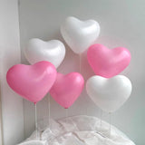 2 Sets Heart Latex Balloon Column Stand Kit Pink White