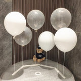 2 Sets Latex Balloon Column Stand Kit Transparent White
